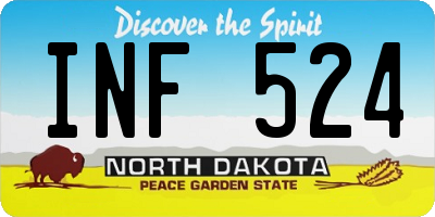 ND license plate INF524