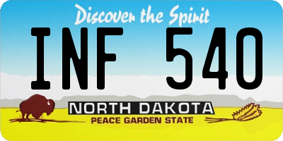 ND license plate INF540