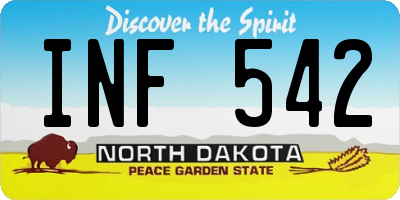 ND license plate INF542