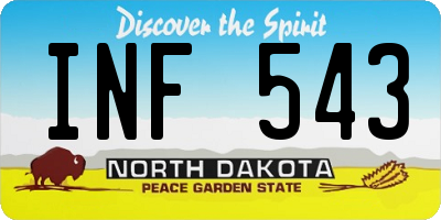 ND license plate INF543