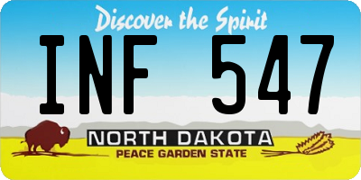 ND license plate INF547