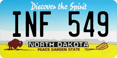 ND license plate INF549