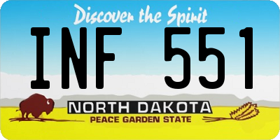 ND license plate INF551