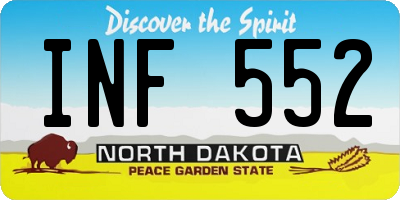 ND license plate INF552