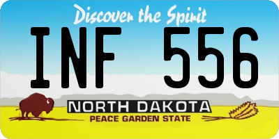 ND license plate INF556