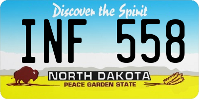 ND license plate INF558