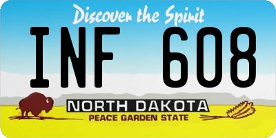 ND license plate INF608