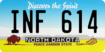 ND license plate INF614