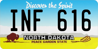 ND license plate INF616