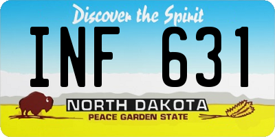 ND license plate INF631