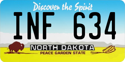 ND license plate INF634