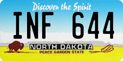 ND license plate INF644