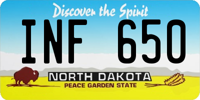 ND license plate INF650