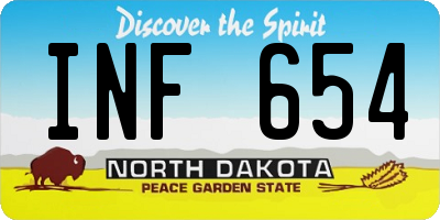 ND license plate INF654