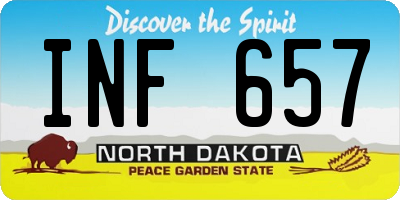 ND license plate INF657