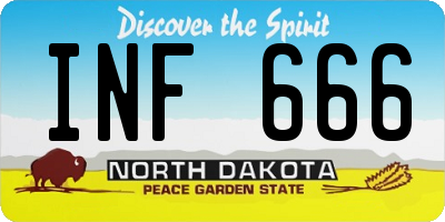 ND license plate INF666