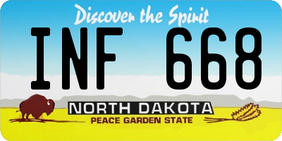 ND license plate INF668