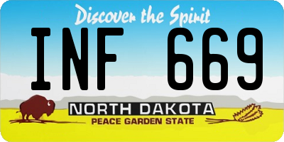 ND license plate INF669