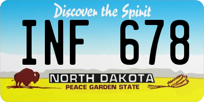 ND license plate INF678