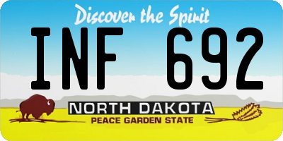 ND license plate INF692
