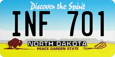 ND license plate INF701
