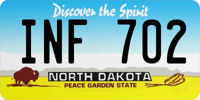 ND license plate INF702