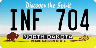 ND license plate INF704