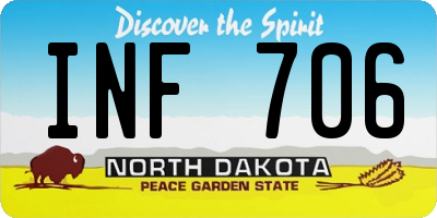 ND license plate INF706