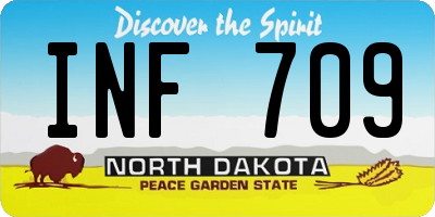 ND license plate INF709