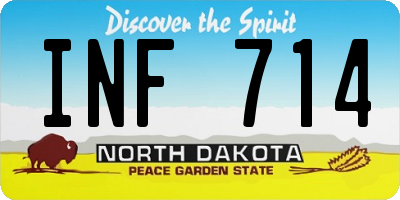 ND license plate INF714
