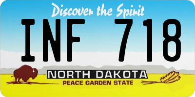 ND license plate INF718