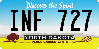 ND license plate INF727