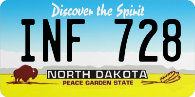 ND license plate INF728