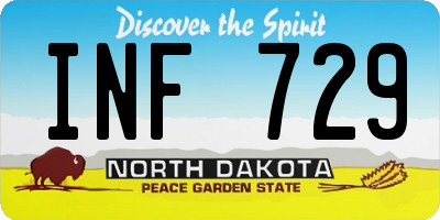 ND license plate INF729