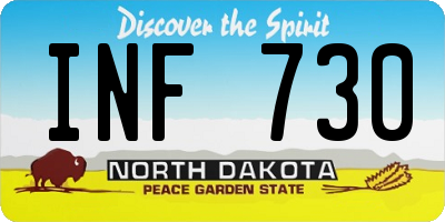 ND license plate INF730