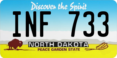 ND license plate INF733