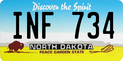 ND license plate INF734