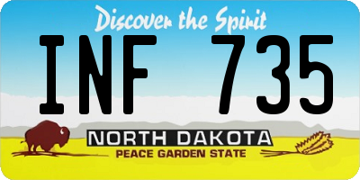 ND license plate INF735