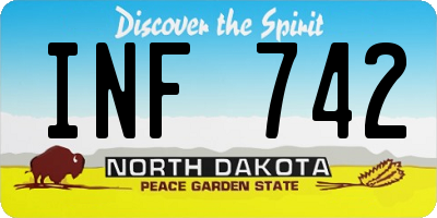 ND license plate INF742