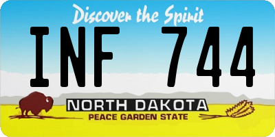 ND license plate INF744