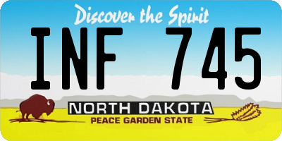 ND license plate INF745