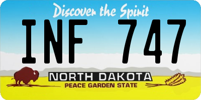 ND license plate INF747