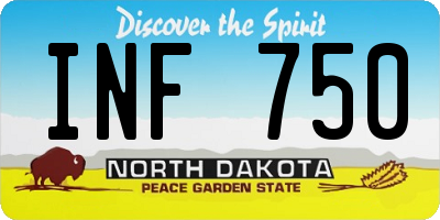 ND license plate INF750