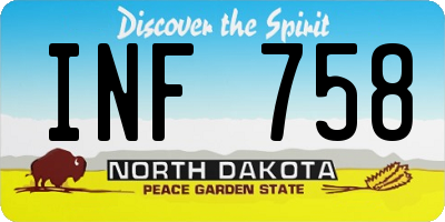 ND license plate INF758
