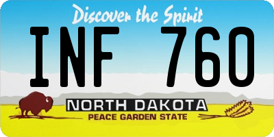 ND license plate INF760