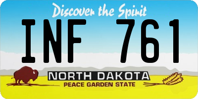 ND license plate INF761