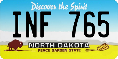 ND license plate INF765