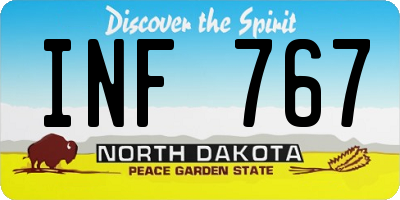 ND license plate INF767