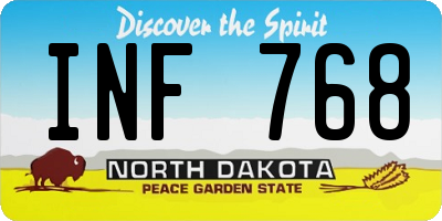 ND license plate INF768