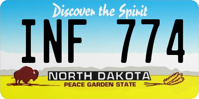 ND license plate INF774